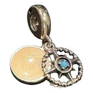 Pandora “Follow Your Dreams” Compass Charm – Sterling Silver & Enamel JB7